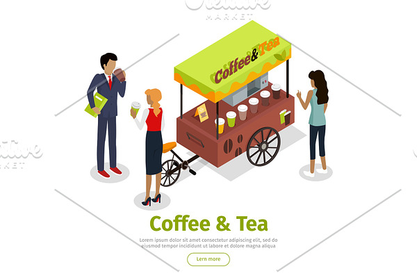 Coffee & Tea Concept Isometric
