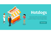Hotdogs Conceptual Isometric Vector