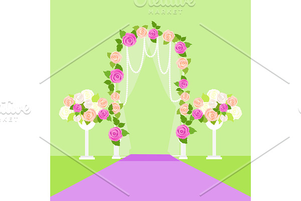 Wedding Arc Door with Flowers