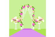 Wedding Arc Door with Flowers