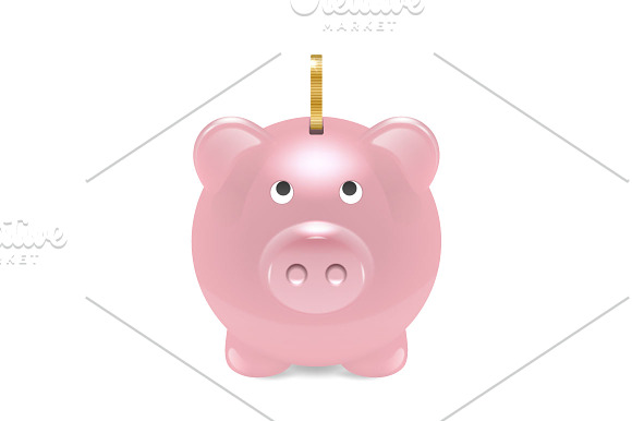 Piggy Bank. Vector Set.  in Illustrations - product preview 4
