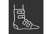 Foot ankle brace chalk icon