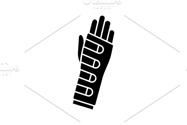 Wrist brace glyph icon