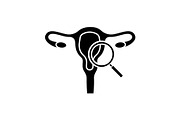 Gynecological exam glyph icon