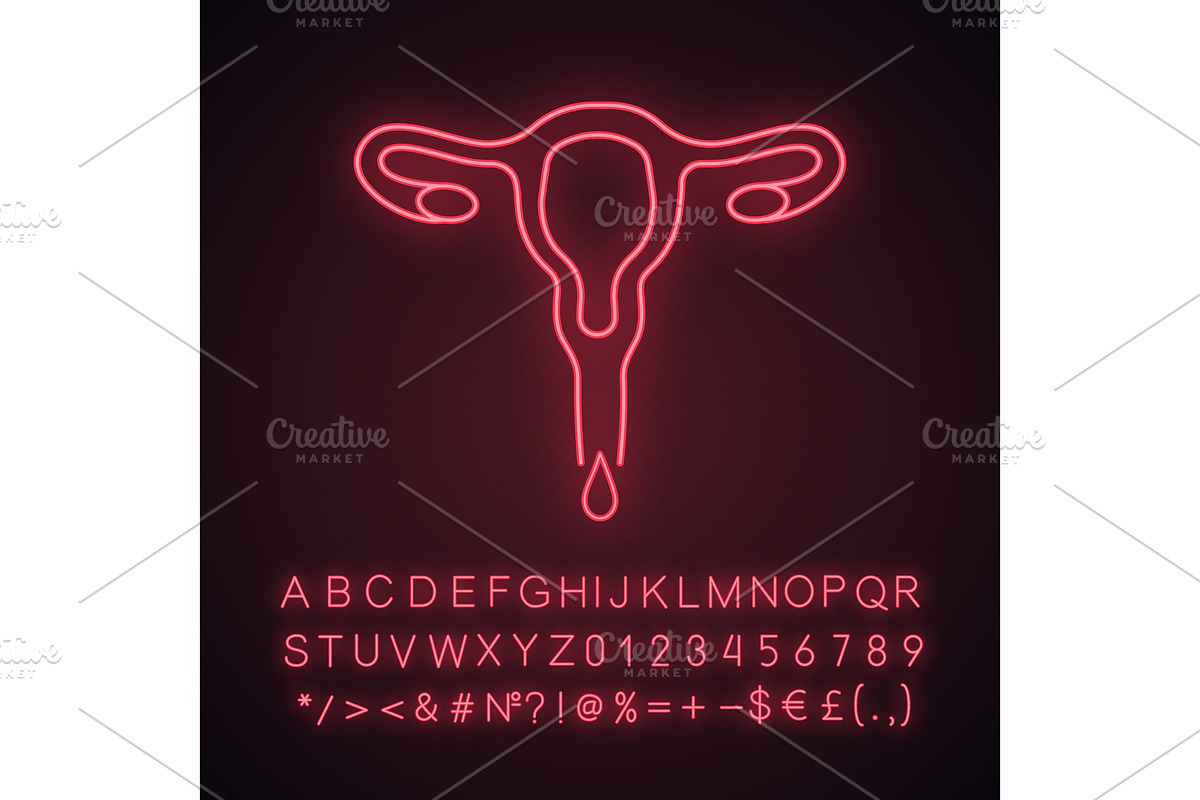 Menstruation neon light icon in Icons - product preview 8