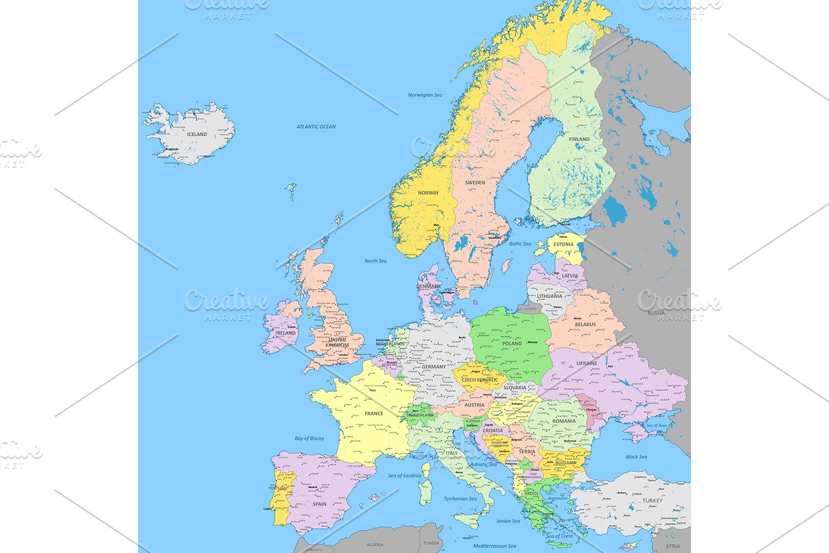 Europe political map in Graphics - product preview 8