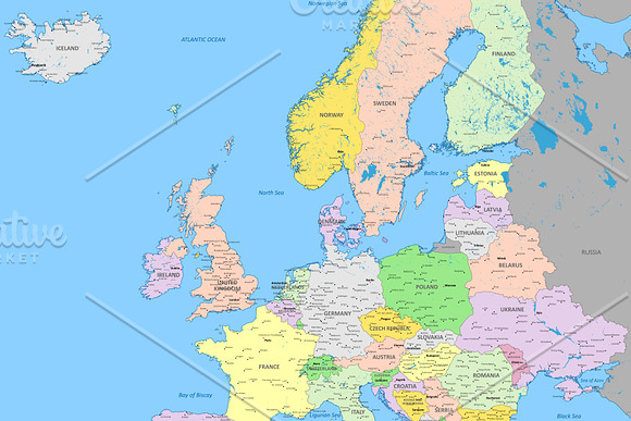 Europe political map in Graphics - product preview 1