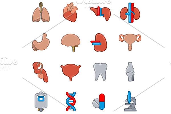 Medical color icon set