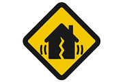 Earthquake metaphor vector icon
