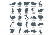 Maps of Europe countries
