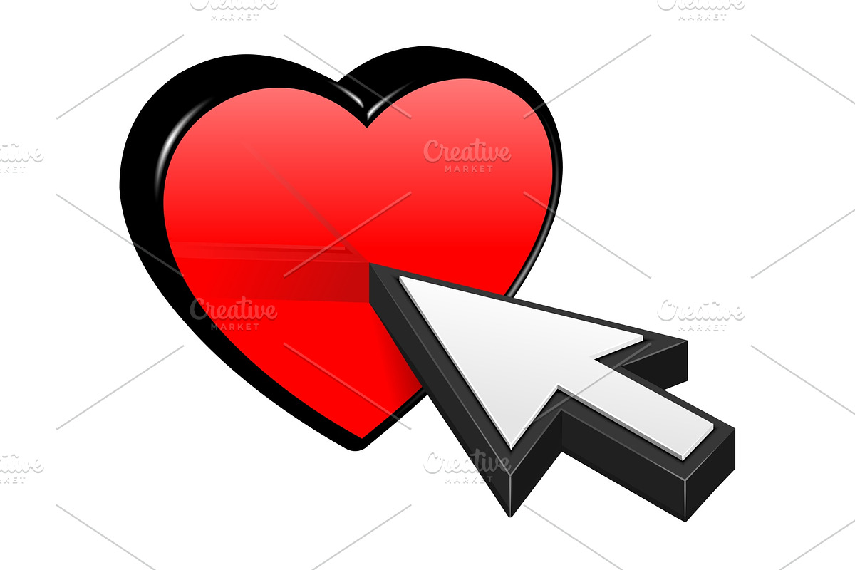 Heart and arrow cursor in Icons - product preview 8