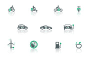 Electric transport icon set