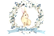 Watercolor Rabbit Clip Art and Print