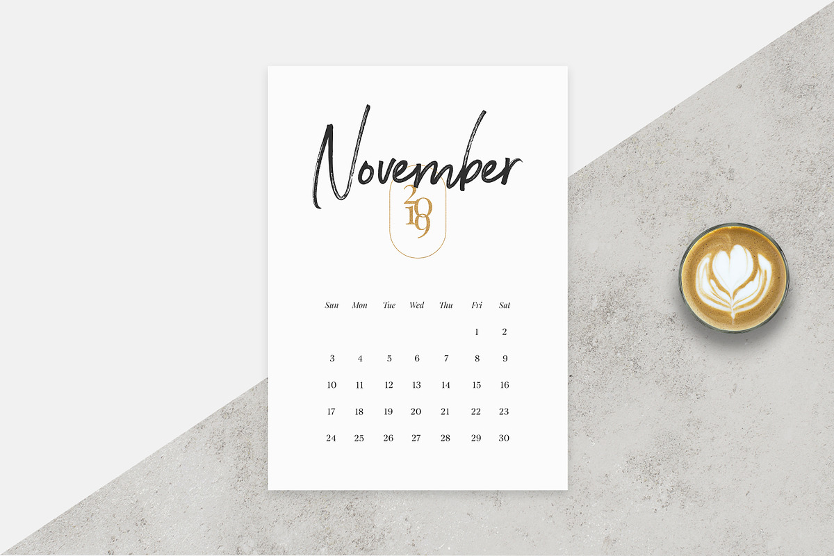 2019 Calendar in Stationery Templates - product preview 8