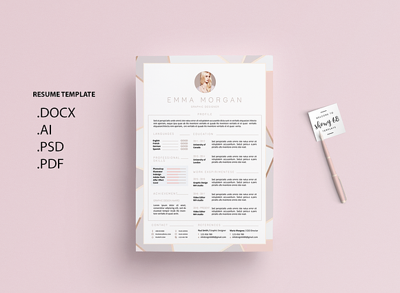 Pack Resume and Card Template / M in Resume Templates - product preview 2