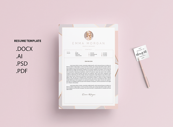 Pack Resume and Card Template / M in Resume Templates - product preview 3