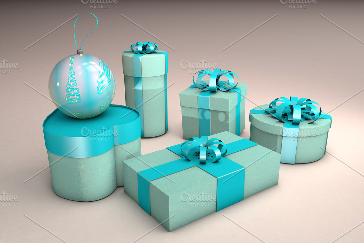 christmas card 3d illustration of bl in Graphics - product preview 8