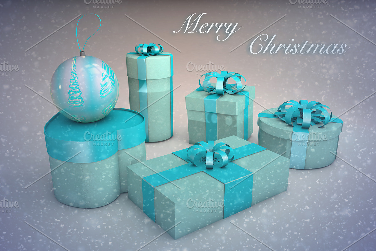 christmas card 3d illustration of bl in Graphics - product preview 8