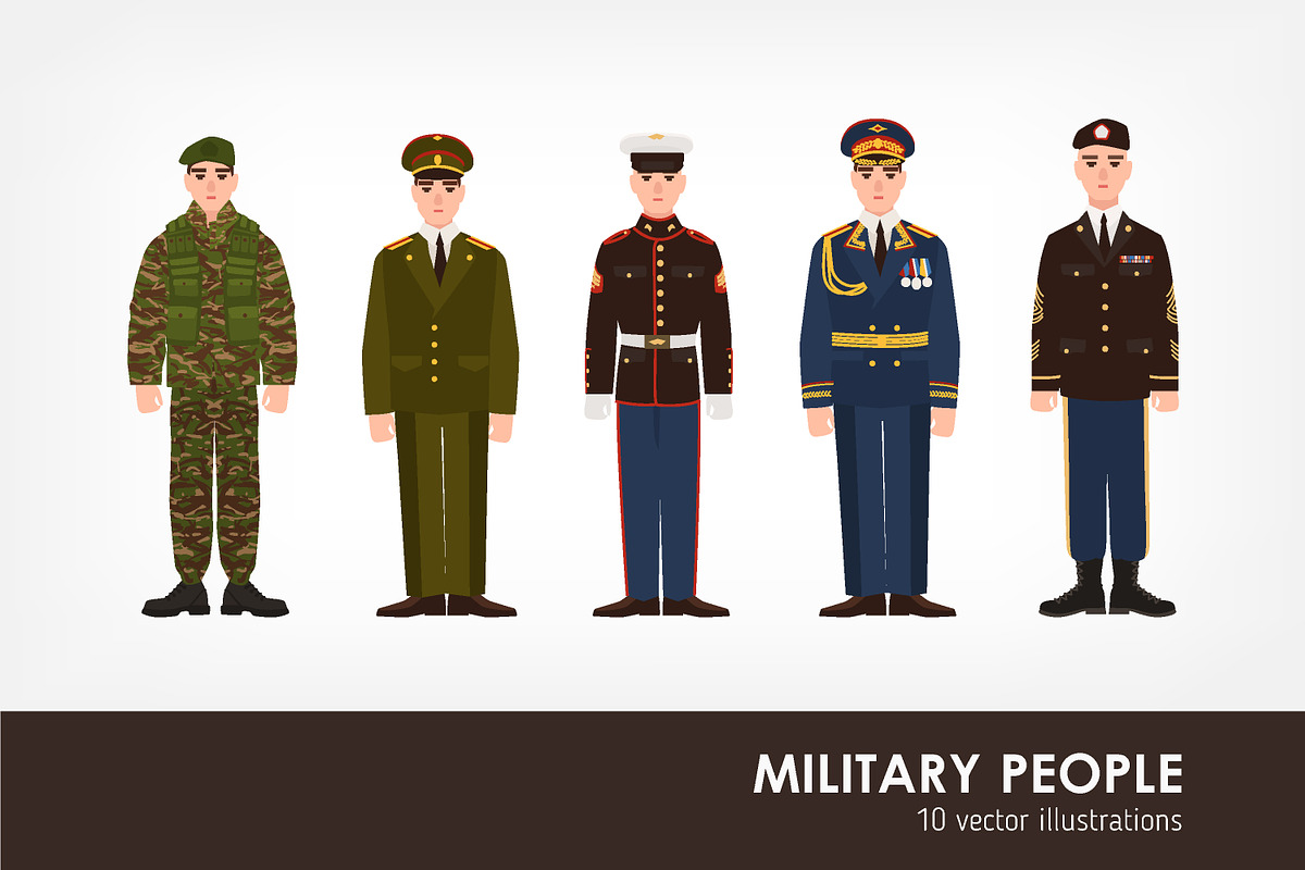 Soldiers and military men set in Illustrations - product preview 8
