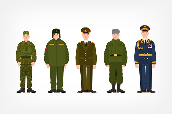 Soldiers and military men set in Illustrations - product preview 1