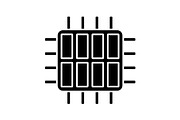 Octa core processor glyph icon