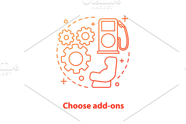 Choosing add-ons concept icon