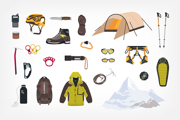 Mountaineering set and seamless in Illustrations - product preview 1