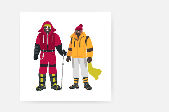 Mountaineering set and seamless in Illustrations - product preview 3