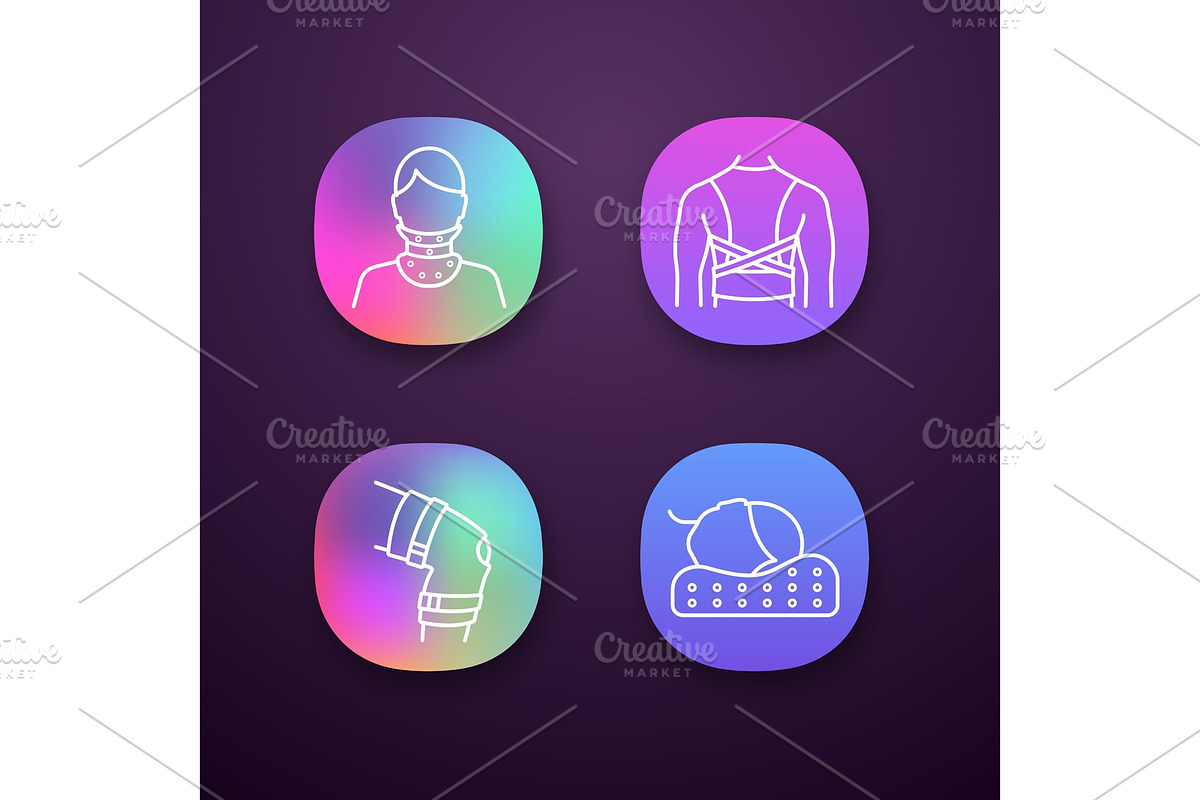 Trauma treatment app icons set in Icons - product preview 8