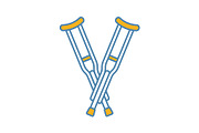 Axillary crutches color icon