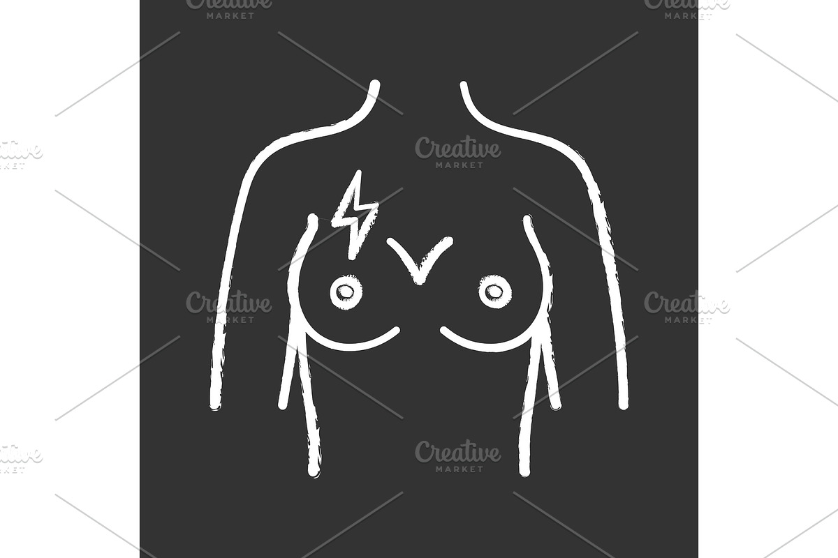 Breast pain chalk icon in Icons - product preview 8