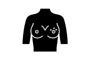 Breast rash glyph icon