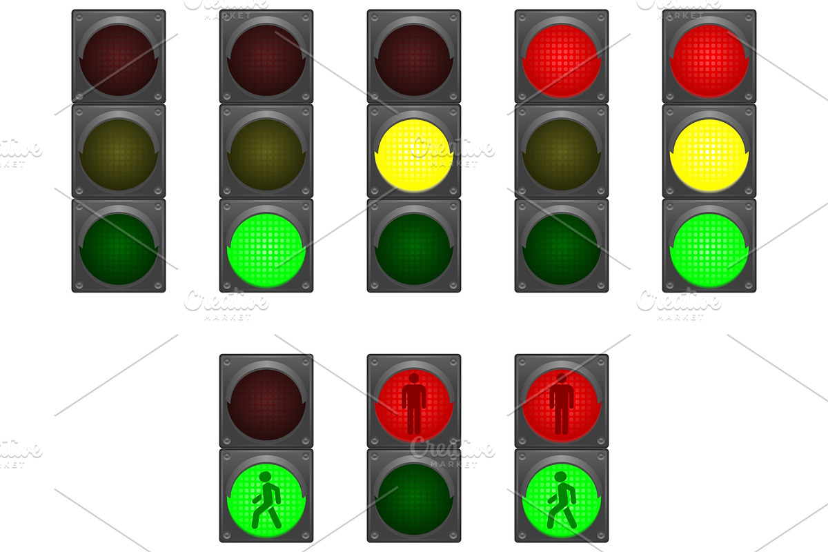 Traffic lights in Illustrations - product preview 8