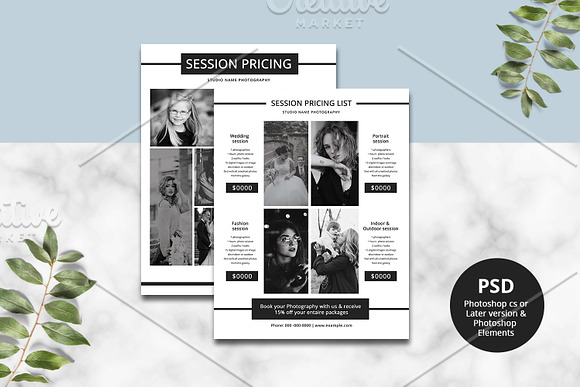 Photography Price List Flyer - V930 in Flyer Templates - product preview 2