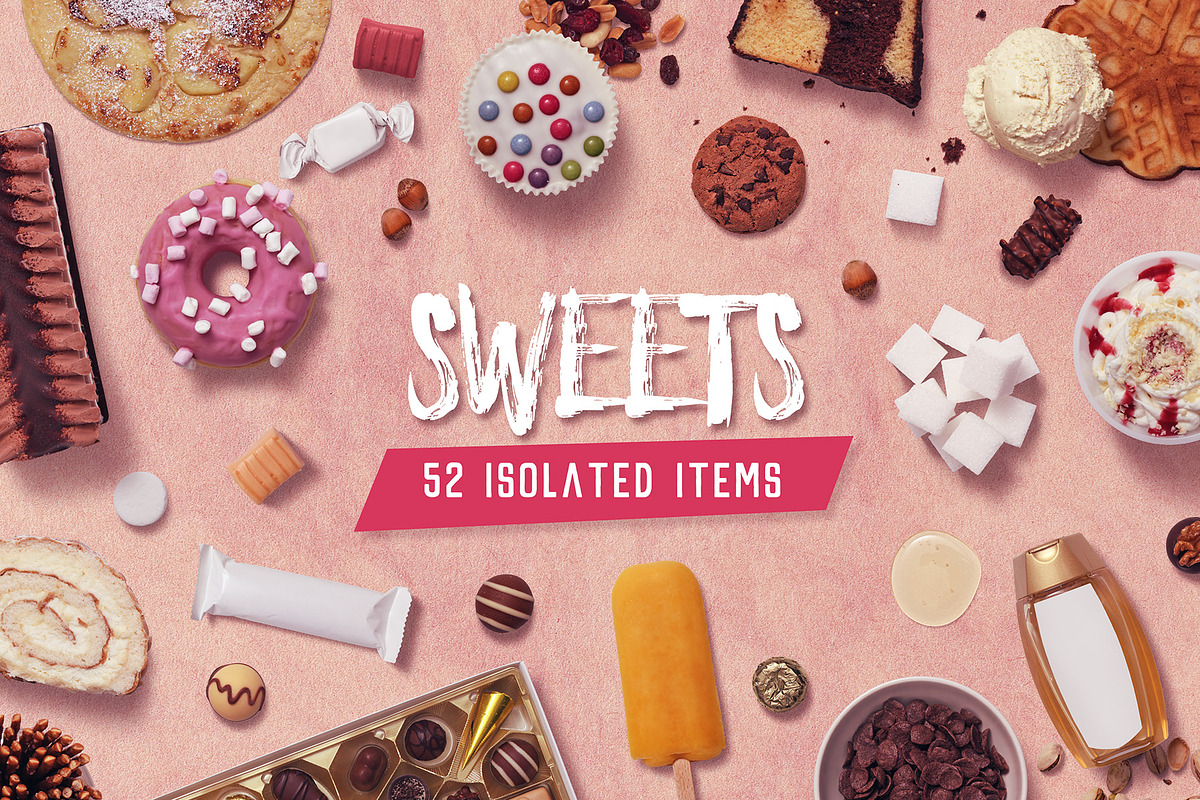 Sweets - Isolated Food Items in Scene Creator Mockups - product preview 8