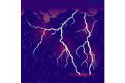 Downpour with thunderstorm vector