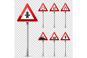 Road signs collection isolated on