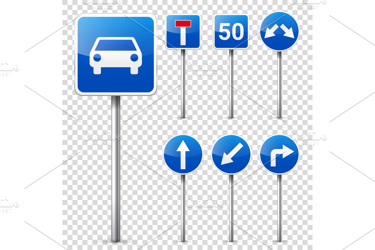 Road signs collection isolated on in Objects - product preview 8