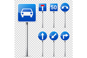 Road signs collection isolated on