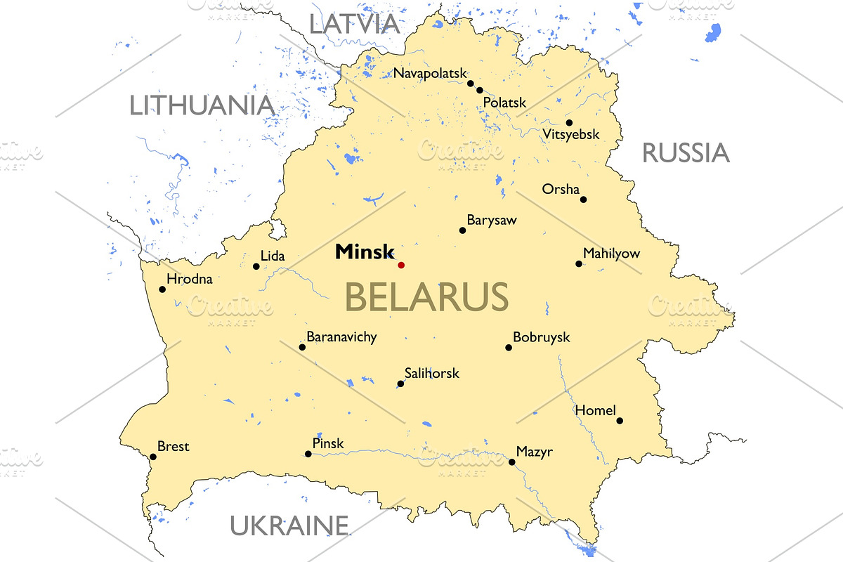 Belarus map in Illustrations - product preview 8