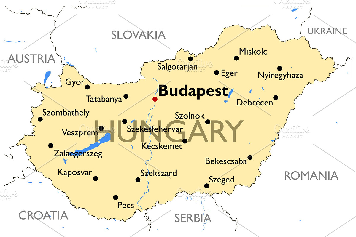 Hungary map | Custom-Designed Illustrations ~ Creative Market