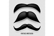 Mustache isolated on white. Black