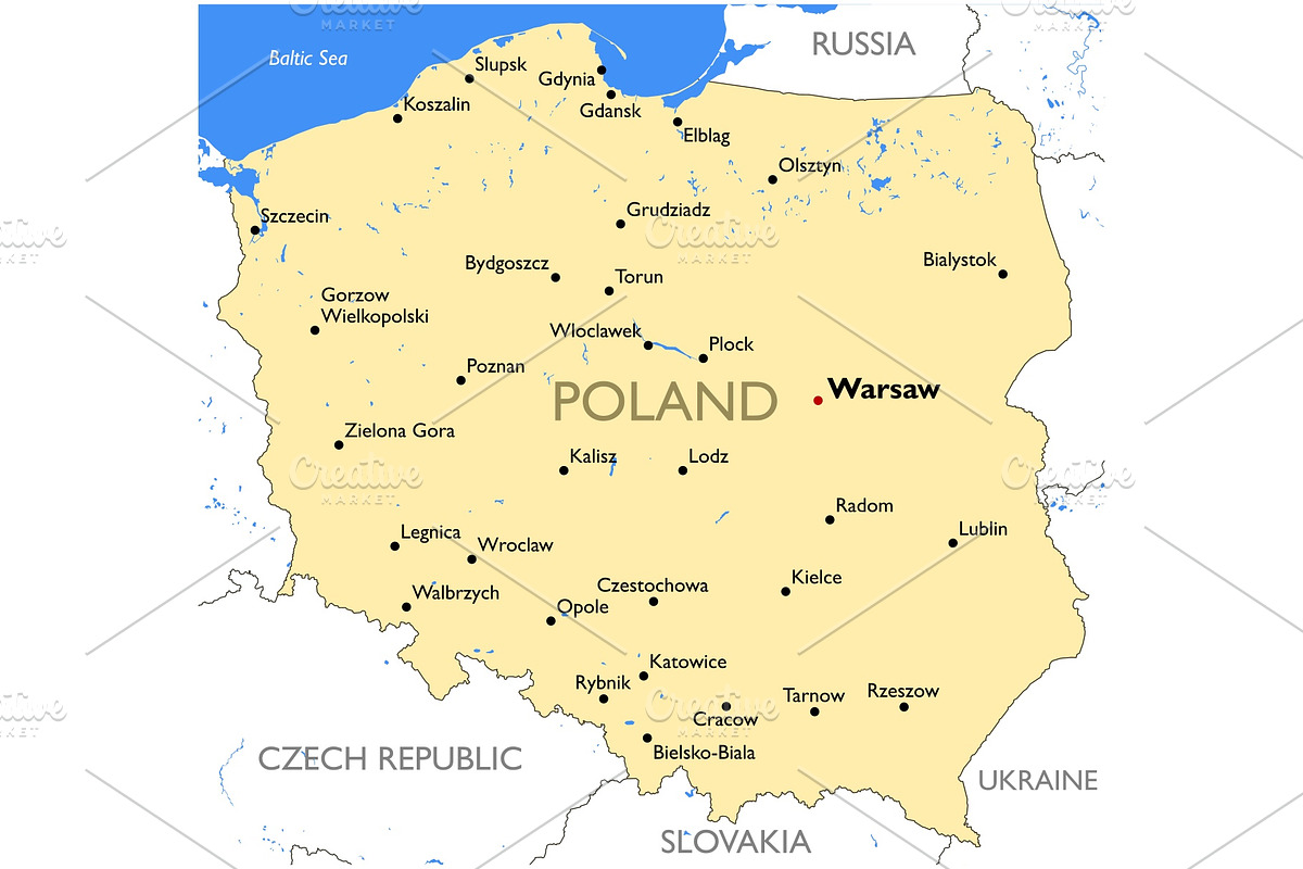 Poland map in Illustrations - product preview 8