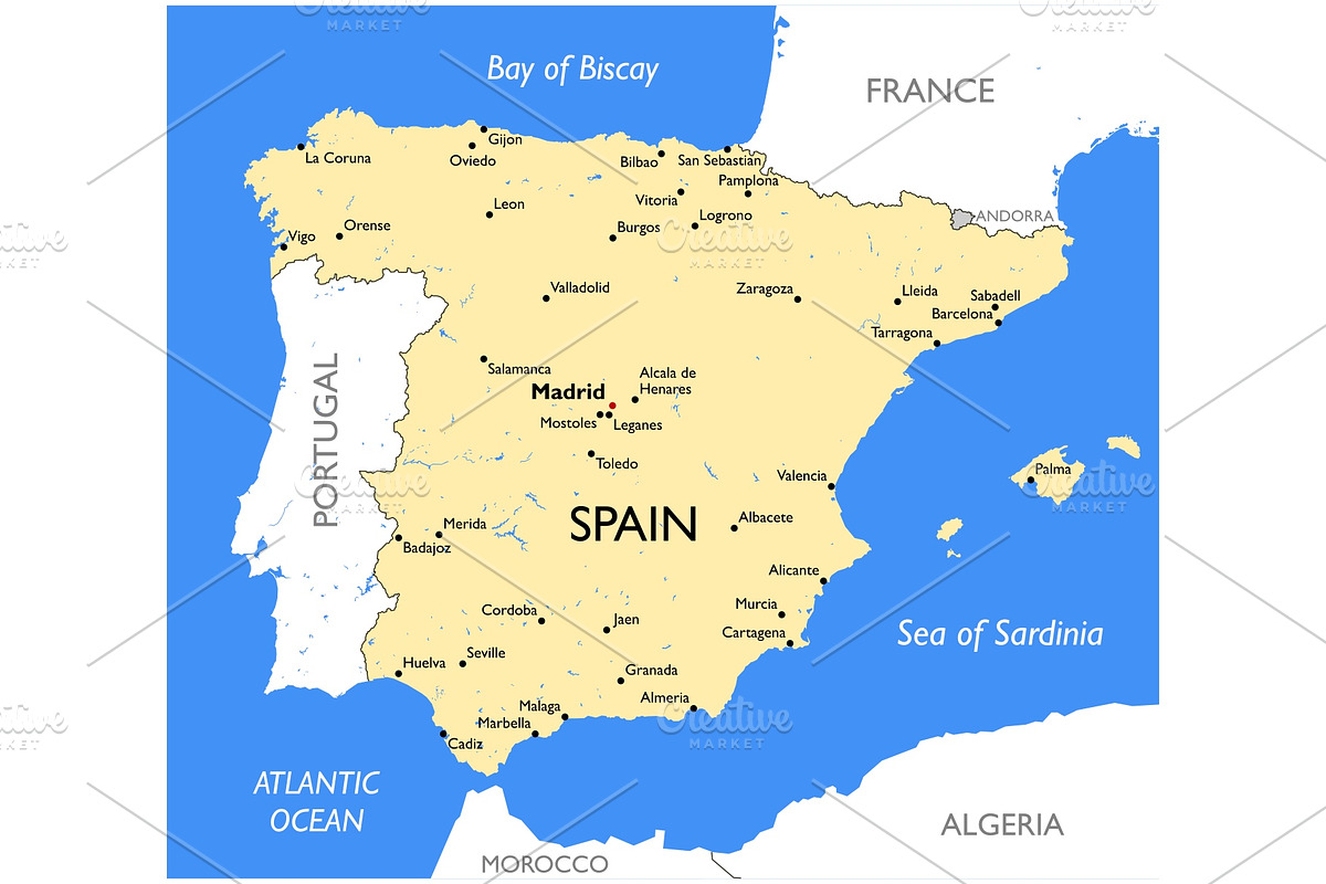 Spain map in Illustrations - product preview 8