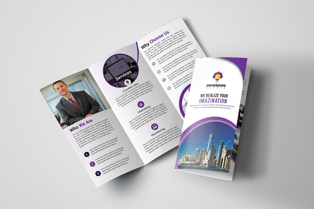 Corporate Trifold Brochure Design in Brochure Templates - product preview 8