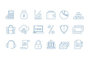 Business finance icons. Banking law