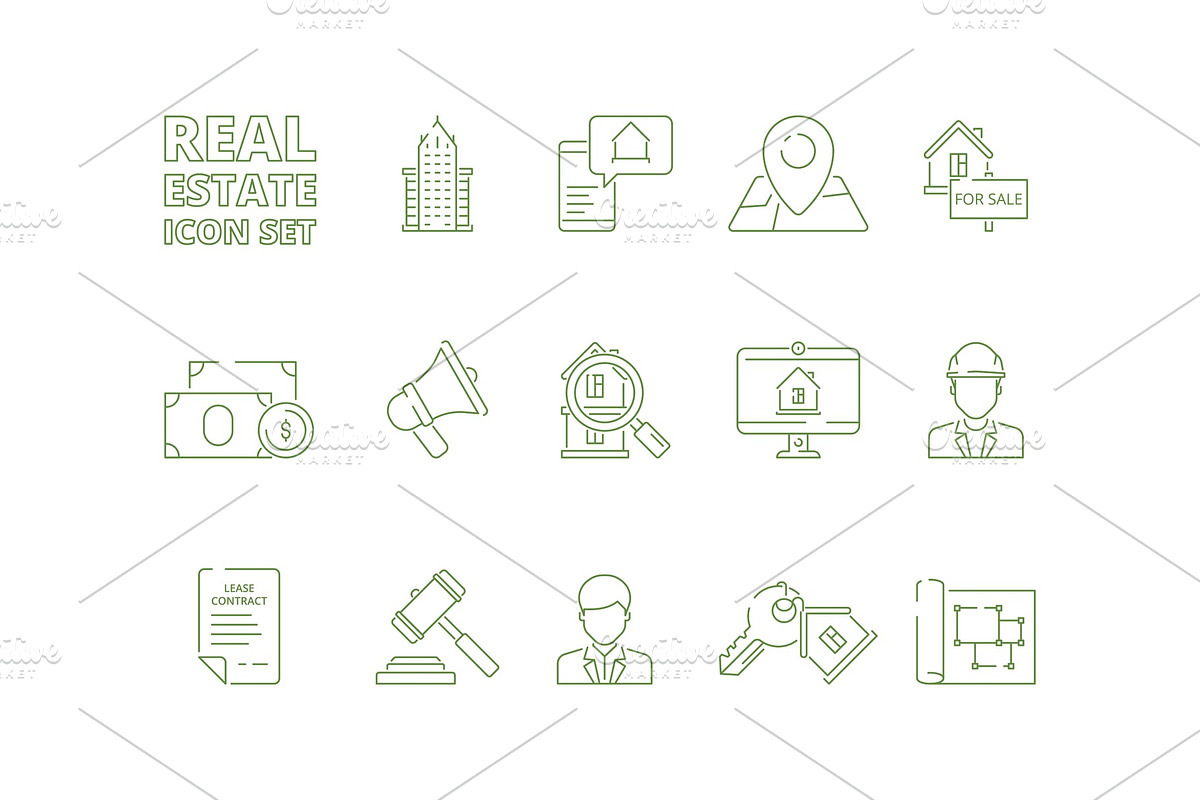 House for sale icons. Realtor rent in Graphics - product preview 8