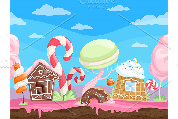 Game seamless sweet landscape
