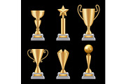 Award trophies realistic. Golden cup