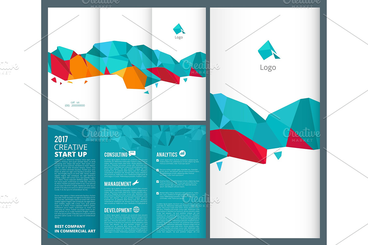 Trifold leaflet. Business brochure in Graphics - product preview 8